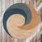 Karnaval Katmanlı Spiral Desenli Natural Modern Baskılı Jüt Örme Halı Hasır Kilim 80x80 CM