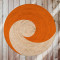 Karnaval Turuncu Spiral Desenli Natural Modern Baskılı Jüt Örme Halı Hasır Kilim 80x80 CM